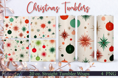 Winter Tumbler Wraps | mid century patterns | Snowflakes Product Image 1