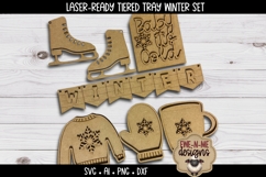 Winter Tiered Tray SVG | Laser Cut SVG Files | Six Designs Product Image 6
