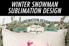 Pink Snowman Round Sublimation Design | Winter Wishes Product Image 3