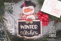 Winter Wishes Snowman Ornament Laser SVG Product Image 1
