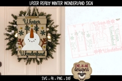 Snowman Winter Wonderland Sign Laser Ready SVG | Holiday SVG Product Image 2