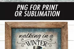 Winter Wonderland Sublimation Design | Vintage Sign PNG Product Image 4