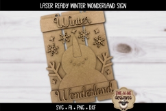 Snowman Winter Wonderland Sign Laser Ready SVG | Holiday SVG Product Image 4