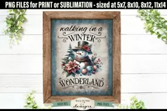 Winter Wonderland Sublimation Design | Vintage Sign PNG Product Image 2