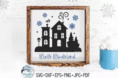 Winter Wonderland SVG | Village Town Houses with Snow Product Image 1