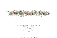 christmas floral clipart watercolor pine cones berries fir greenery eucalyptus bouquets borders png