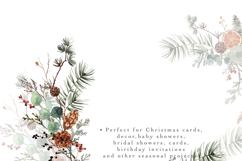 christmas floral clipart watercolor pine cones berries fir greenery eucalyptus bouquets borders png