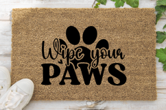 Wipe your paws SVG, Funny Doormat SVG Product Image 1