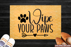 Wipe your paws SVG, Funny doormat SVG Product Image 1