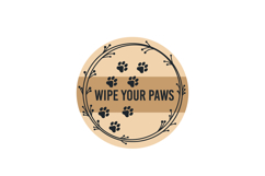 Wipe your Paws Round Welcome Door Dog Signs SVG Template Product Image 2
