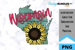 Sublimation Sunflower State - Wisconsin - Sunflower Product Image 1
