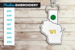 Wisconsin State Shaped Key Fob - ITH Embroidery Project Product Image 1