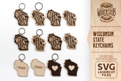 Wisconsin SVG, Wisconsin keychain SVG, Keychain svg Product Image 1