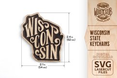 Wisconsin SVG, Wisconsin keychain SVG, Keychain svg Product Image 3