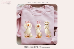 Wise Easter Goose PNG Bundle, See Hear Speak No Evil Goose Product Image 1