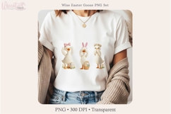 Wise Easter Goose PNG Bundle, See Hear Speak No Evil Goose Product Image 5