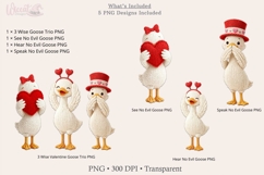 wise valentine goose, 3 Wise Goose PNG See Hear Speak Product Image 3
