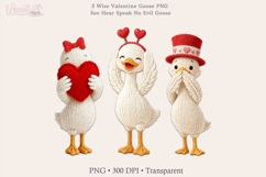 wise valentine goose, 3 Wise Goose PNG See Hear Speak Product Image 4