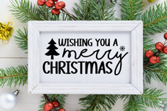 Wishing You a Merry Christmas Sign SVG, Farmhouse Christmas Product Image 2