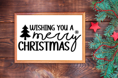 Wishing You a Merry Christmas Sign SVG, Farmhouse Christmas Product Image 3