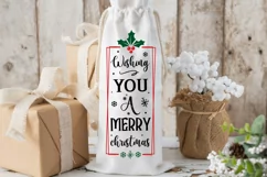 Wishing you a merry christmas SVG, Christmas Wine SVG Design Product Image 2