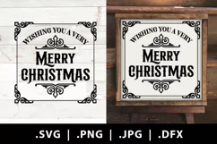 Vintage Style Christmas Sign Merry Christmas svg png Product Image 2
