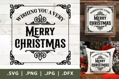 Vintage Style Christmas Sign Merry Christmas svg png Product Image 1