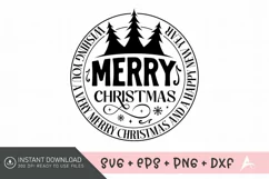 Wishing You A Very Merry Christmas SVG , Christmas Quote SVG Product Image 1