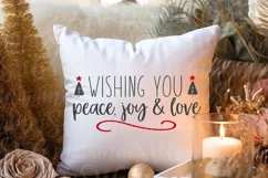 Wishing You Peace Joy and Love, Christmas Wishes Svg Product Image 1