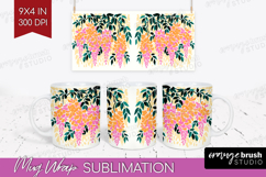 Wisteria Modern Floral Mug Wrap Sping Flower Mug PNG Product Image 1