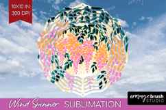 Wisteria Modern Floral Wind Spinner Sublimation PNG Sping Product Image 1