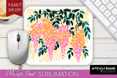Wisteria Modern Floral Mouse Pad Sublimation Sping Flower Product Image 1