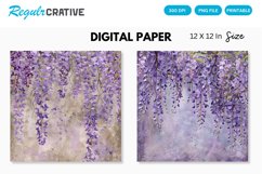 Wisteria Blooms Digital Paper, Wisteria Blooms Background Product Image 1