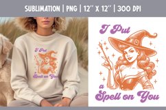 Witch Halloween Funny Vintage Sublimation Design PNG Product Image 1