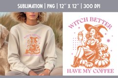 Witch Halloween Funny Vintage Sublimation Design PNG Product Image 1