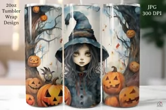 Witch 20oz Tumbler Wrap JPG Halloween Sublimation Design Product Image 1