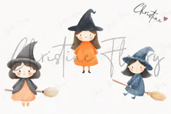 Cute Halloween Witches Clipart | Halloween PNG Product Image 3