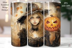 Witch 20oz Tumbler Wrap JPG Halloween Sublimation Design Product Image 1