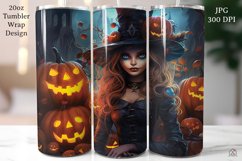 Witch Halloween 20oz Tumbler Wrap Sublimation Design JPG Product Image 1