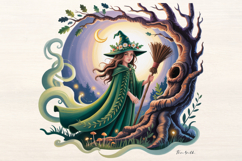 Hedge Witch and Oak PNG Sublimation Product Image 1