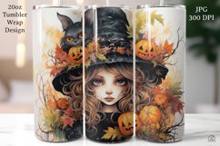 Witch 20oz Tumbler Wrap JPG Halloween Sublimation Design Product Image 1