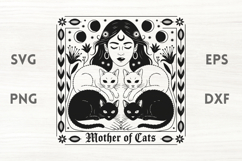 Witch and cats floral SVG Product Image 1