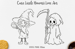 Little Witch and Grim Reaper SVG, Cute Halloween Characters Product Image 1