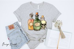 Witch Apothecary Clipart Watercolor Halloween Potion Bundle