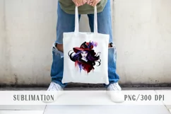 Cute watercolor witch, owl, cat Halloween sublimation- 4 png Product Image 4