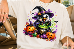 Witch Bird Halloween PNG, Magic Cauldron Owl Sublimation Product Image 2