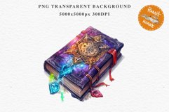 Witch Books Scary Halloween Wizard Clipart PNG Scrapbooking Art Tale Image Watercolor Transparent Print illustration sublimation creepy printable digital