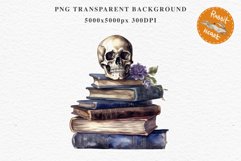 Witch Books Scary Halloween Wizard Clipart PNG Scrapbooking Art Tale Image Watercolor Transparent Print illustration sublimation creepy printable digital