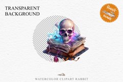 Witch Books Scary Halloween Wizard Clipart PNG Scrapbooking Art Tale Image Watercolor Transparent Print illustration sublimation creepy printable digital