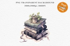 Witch Books Scary Halloween Wizard Clipart PNG Scrapbooking Art Tale Image Watercolor Transparent Print illustration sublimation creepy printable digital